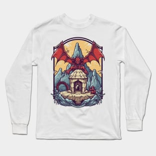 Majestic Red Dragon Design Long Sleeve T-Shirt